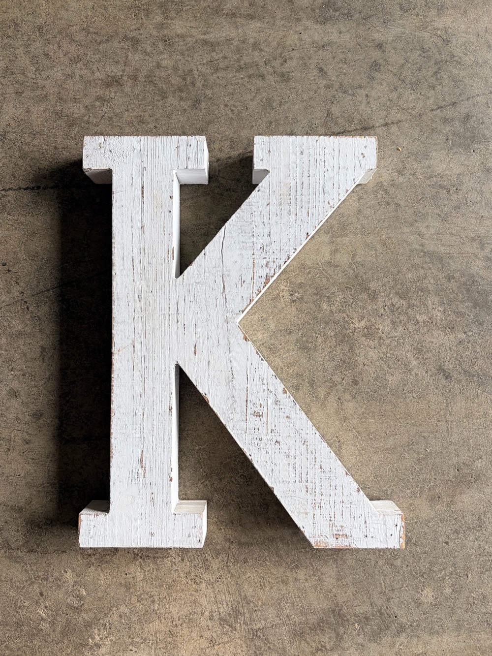 Hobby Lobby White Distressed Wooden Letter K Wall Accent